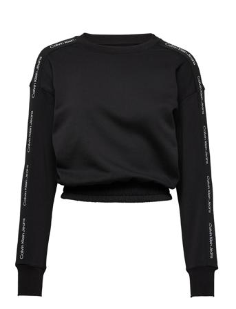 Logo Tape Crew Neck Sweat-shirt Genser Svart Calvin Klein Jeans