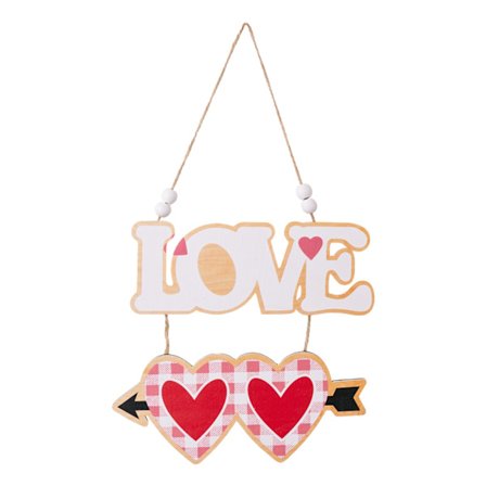 Dekorativ kærlighedskrans skilt, hjerter Valentinsdag dørskilt, Valentinsdag krans skilt, dør velkomstskilt
