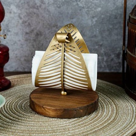 Jernbladformet serviett holder, en elegant serviett holder, egnet for hjemmet.