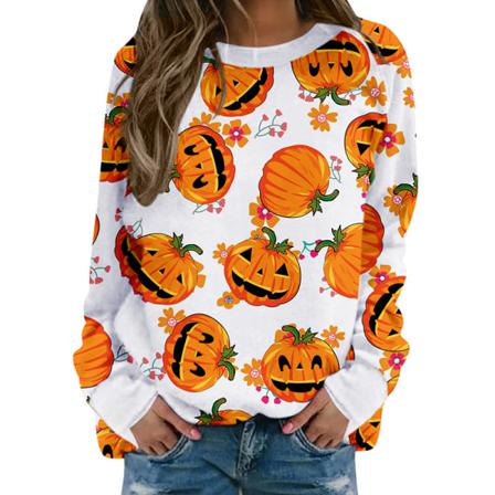 Hoodies Med Rund Hals För Damer För Halloween
