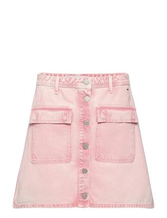 Tjw Badge Dnm Mini Skirt Bf7002 Kort Skjørt Rosa Tommy Jeans
