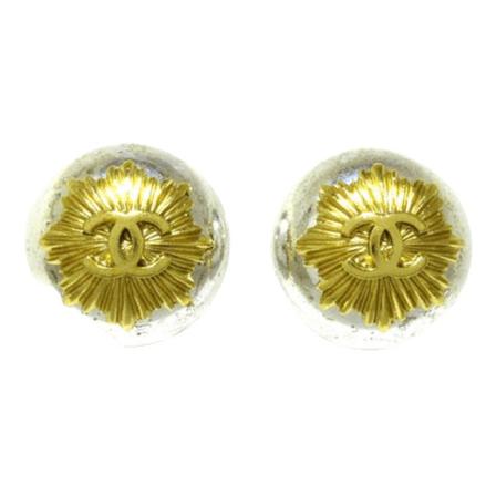 Chanel Vintage Pre-owned Metal Earrings Grå, Dame Vintage Smykker, Størrelse: ONE Size