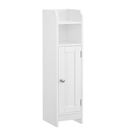 Baderomshylle med skap med justerbare hyller - Hvit