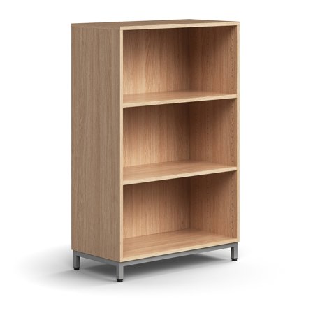 Bücherregal QBUS, 1252x800x400 mm, Silber, Eiche