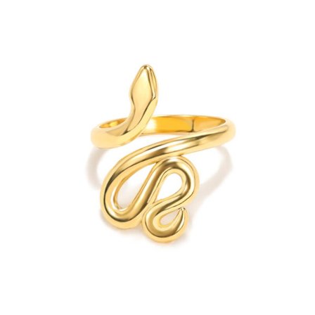 Enkla ormringar för kvinnor män Vild natur smycken Rostfritt stål Crawler Justerbara Cobra Rings bague femme