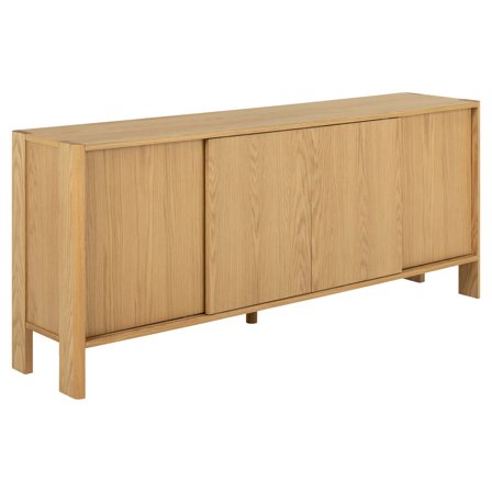Elk Sideboard Modernes Design in Eiche Natur mit praktischen Schiebetüren für viel Stauraum im skandinavischen Stil, Abmessung 75cm.
