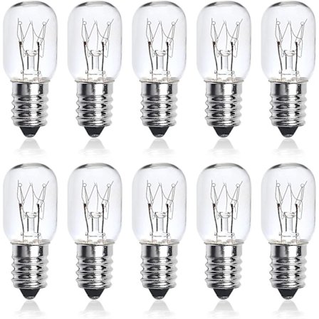 /NN/10-pakning 25W SES E14 Små Edison-skrue Pygmé Glødepærer, Dimbar T22 Klar Glødepære Ovnslyspære Himalayasaltlampe Apparatlampe Kompatibel