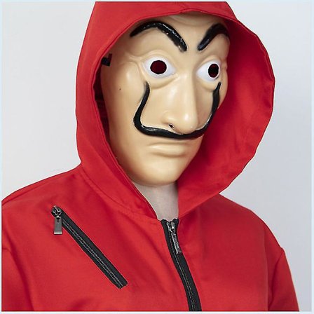Halloween Cosplay La Casa De Papel kostym med mask