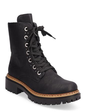 72612-00 Shoes Boots Ankle Boots Laced Boots Svart Rieker