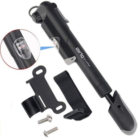 Fjellsykkelpumpe med trykkmåler, 120 PSI minisykkelpumpe egnet for Presta og KLB