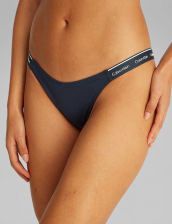 Calvin Klein Curved Delta Bikini - Navy - XS