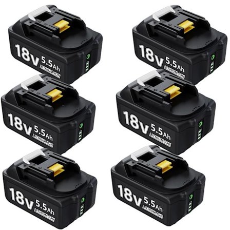 18V Li-ion batteri til Makita værktøj, 5,5Ah kapacitet, LED-indikator,6 stk