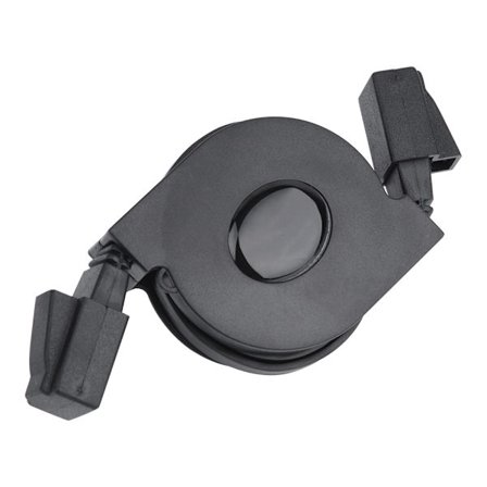 Justerbar Infällbar CAT6 RJ45 Ethernet Nätverkskabel Svart 2m