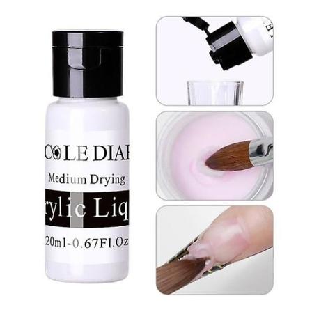 Akrylpulver för nagelförlängning 3d nageltips Nail Glitter Builder Crystal acrylic liquid