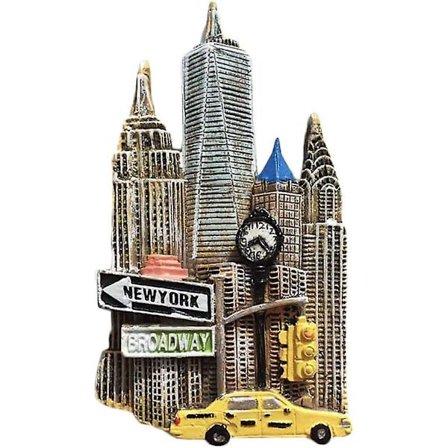 New York Usa 3d Landmark Kylskåpsmagnet Souvenirer Harts Magnet Hem Kök Dekoration, New York Magnet Kollektion Present