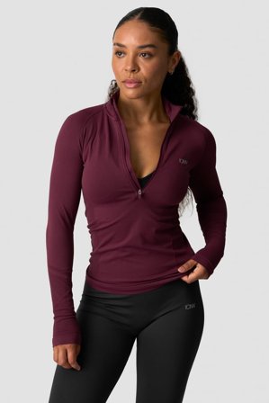 Define seamless 1/2 zip Dark mahogany