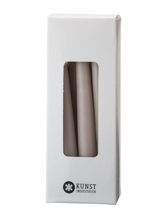 Small Colored Candle - Giftbox W. 12 Pcs Grey Kunstindustrien