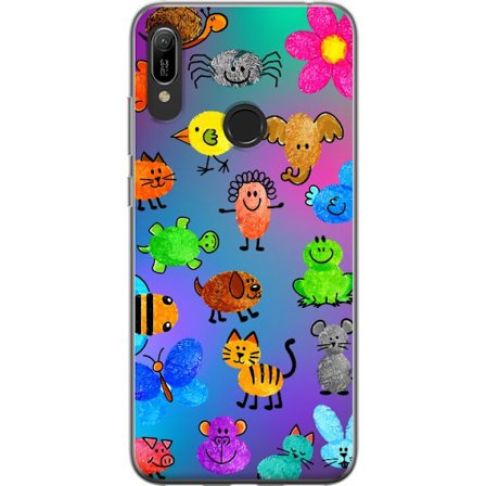 Yhteensopiva Puhelinkuori Huawei Y6 (2019) Little Scribble Friends