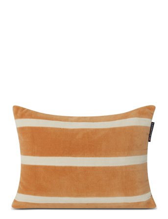 Striped Organic Cotton Velvet Pillow Home Textiles Bedtextiles Pillow Cases Orange Lexington Home