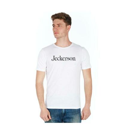 Jeckerson, White Cotton T-Shirt Biały, Mężczyzna, Rozmiar: L