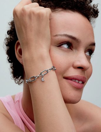 Pandora Moon Sterling Silver Mini Dangle With Clear Cubic Zirconia - Silver - ONE SIZE