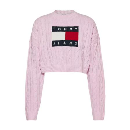 Tommy Jeans Round-neck Strik Pink, Dame