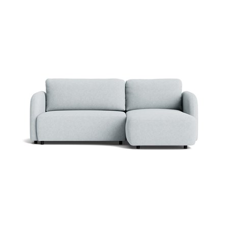 Arezzo Chaiselongue-Schlafsofa, rechts, Aragon Kristallblau, einfarbig, modernes Design mit praktischer Schlaffunktion und hohem Komfort, 90cm