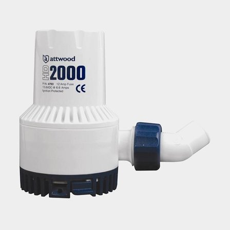 Electric bilge pump Attwood HD2000 GPH (126 liters/min), 12 V