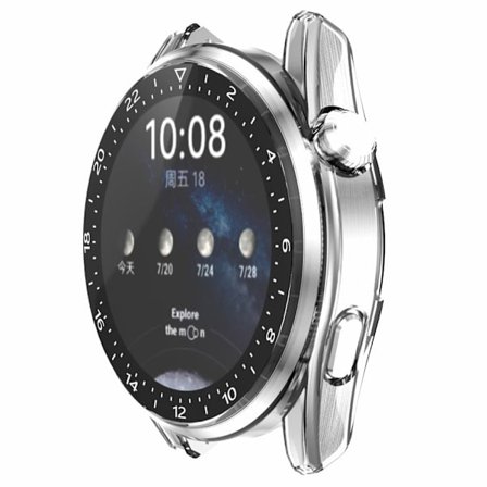 Huawei Watch 3 Pro electroplating cover with tempered glass - Transparent