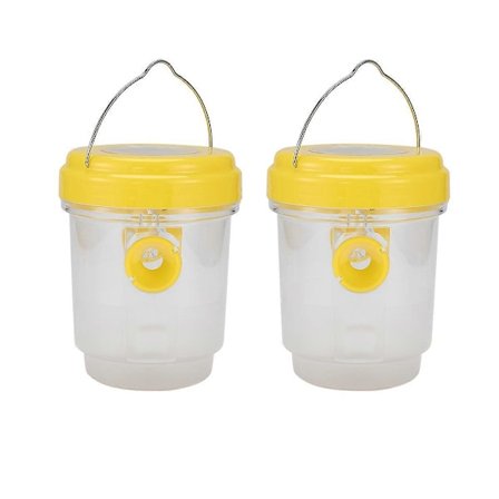 2-pak Solcelle Hvepsefælde til Udendørs Ophængning, Hvepsefanger med Lys til Gedehamse, Hornets, Bier