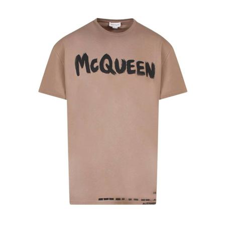 Alexander McQueen, T-Shirt 622104Qtz 57 Beige, Heren, Maat:XS