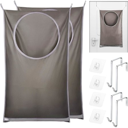 Hängande tvättkorg, 2 stycken smutstvättpåsar, Oxfordtyg smutstvättpåse, stor kapacitet väggmonterad hopfällbar tvättkorg, (19.68 x 30.