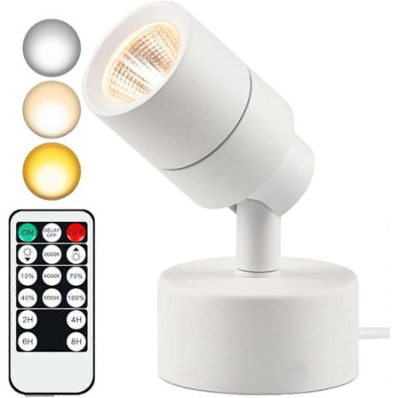 LED Indendørs Spotlight med Timer, Dæmpbar Uplight, 3 Farvetemperaturer, CRI, Hvid Gulvlampe