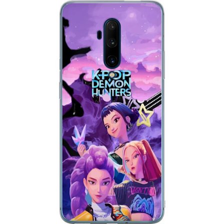 Kompatibelt Mobildeksel til OnePlus OnePlus 7T Pro K Pop Demon Hunters anime-design med tre kvinnelige krigere i et stilfullt rosa og lilla K pop-insp