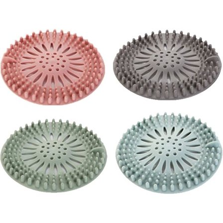 1 st silikonsil för hårstopp, hållbar silikonsil, filter för kök, badrum och badkar, hårsil, duschavlopp (grön)