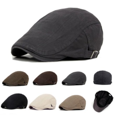 Flad top åndbar avishat Beret Cap Herre Bomuldshat