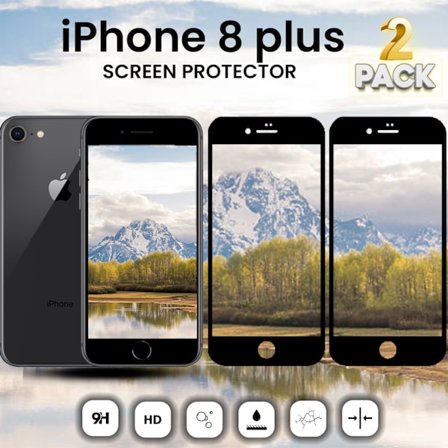 2-Pack IPHONE 8 PLUS Skærmbeskyttelse - Hærdet Glas 9H - Super kvalitet 3D