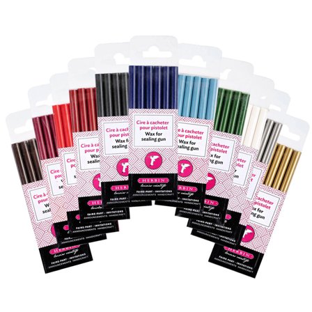 Herbin Zegelwas voor pistool Set van 6 Zwart
