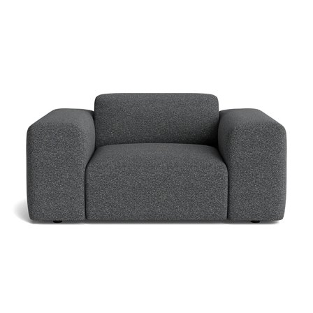 Soma Sessel in Puente Grau/Blau meliert, moderner Loungesessel mit Nozag-Federung für hohen Sitzkomfort, Breite 75cm, zeitloses Design.