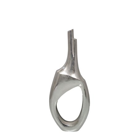 Korkea alumiinimaljakko, hopea 23x8x59 cm