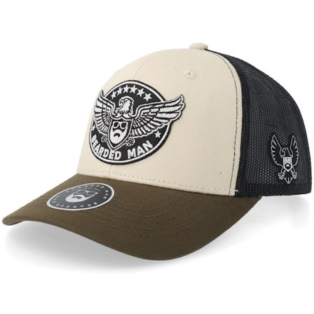 Bearded Man - White trucker Czapka Z Daszkiem - Eagle Logo Ivory/Forest/Black Trucker @ Hatstore