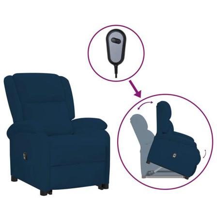 Vidaxl Reclinerfåtölj Med Uppresningshjälp Blå Sammet Blå