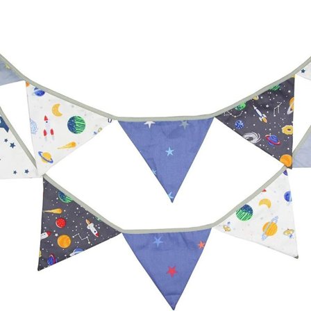 Stof vimpel guirlande dobbeltsidet, 3,3 m farverig vimpel kæde stof guirlande med KLB