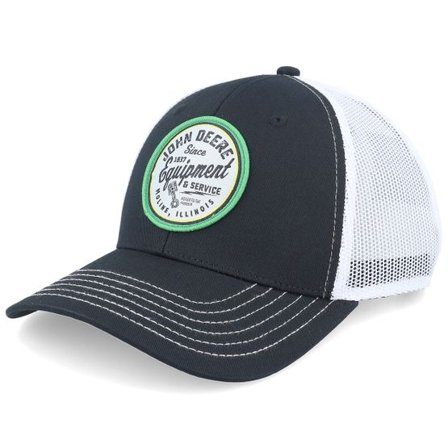 John Deere - Svart trucker Keps - Twill & Sport Mesh White/Black Trucker @ Hatstore