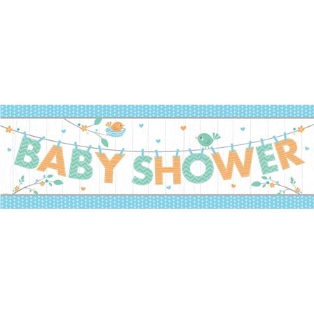 Kreativ fest Hoffmaster Group Baby Shower Banner En Storlek Blå