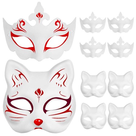 10 stk. Katte Masker Blank Maske Maskerade Maske Cosplay Party Maske Halloween Maske Tom Dyremaske_Spesielle gaver