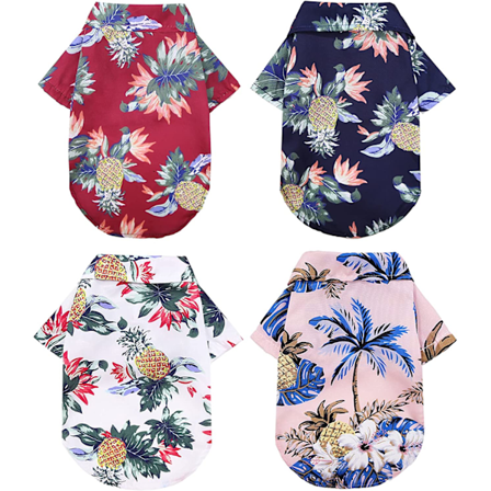 Hawaiiansk hundskjorta, 4-delad hundtröja för hund, kavajtröja (M-kod)