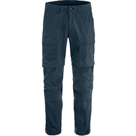 Fjällräven Men's Abisko Hybrid Trail Trouser Zip-off Trousers in Navy | Size: 32"/32", Organic Cotton