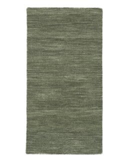 Ullmatta melerad Birka Grön - 75x150 cm - KM Carpets