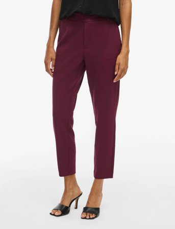 Vila Vivarone Hw Slim Pant - Noos - Burgundy - 38